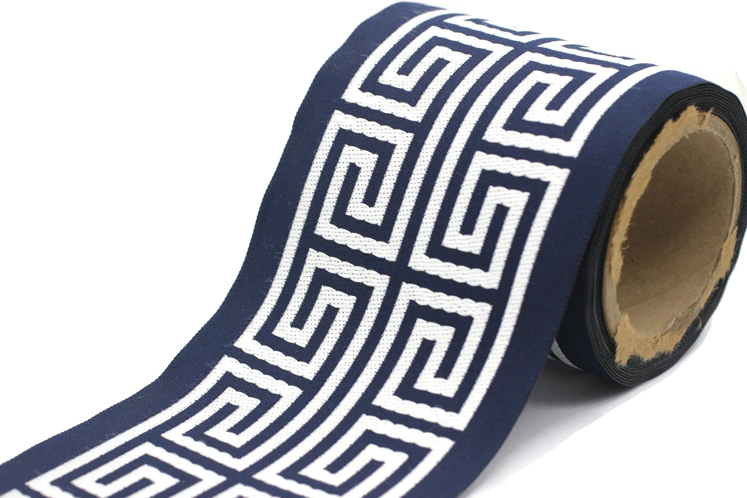 100 mm Elegant Greek Key Border, Curtain trims, Sewing Trim, drapery trim, Athena Chinoiserie ribbon Gimp Drapery, Home Decor 176 V10