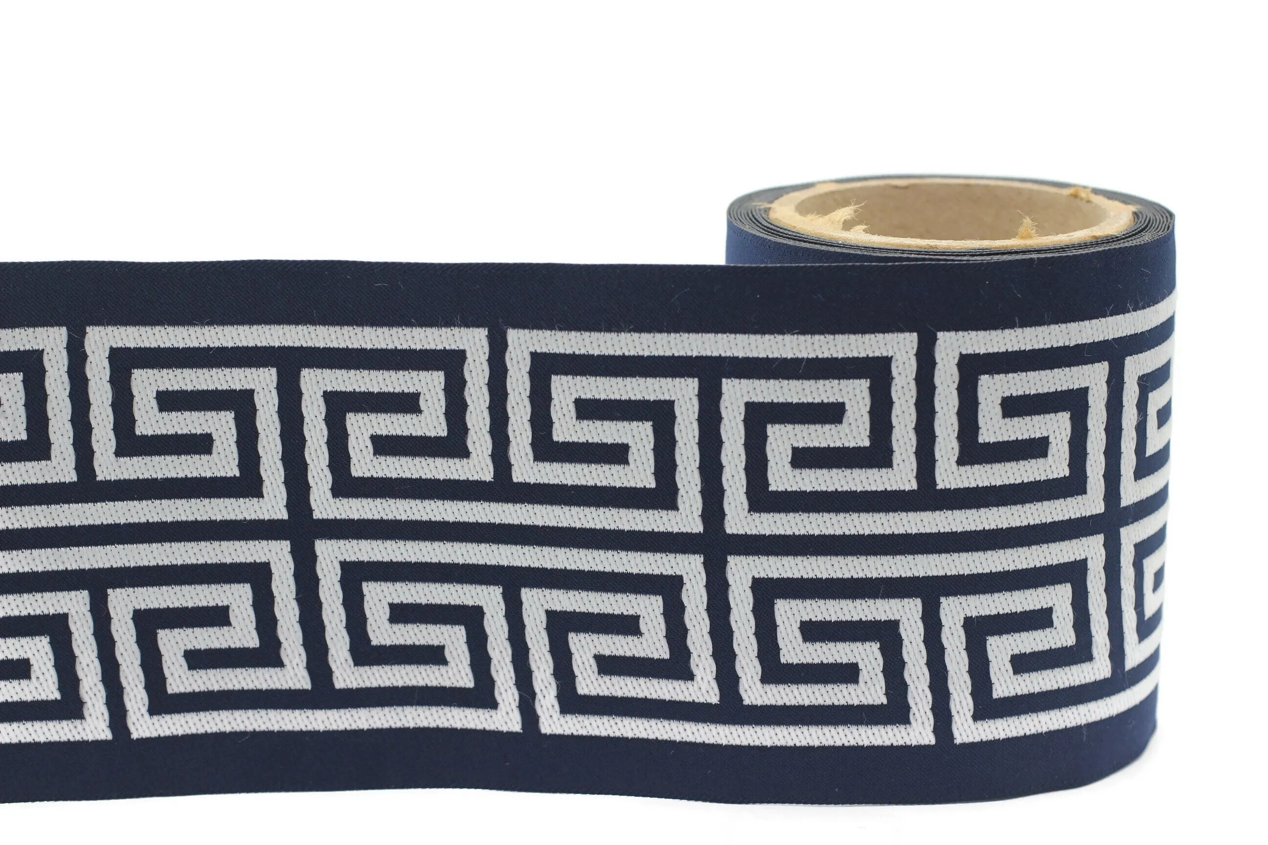 100 mm Elegant Greek Key Border, Curtain trims, Sewing Trim, drapery trim, Athena Chinoiserie ribbon Gimp Drapery, Home Decor 176 V10