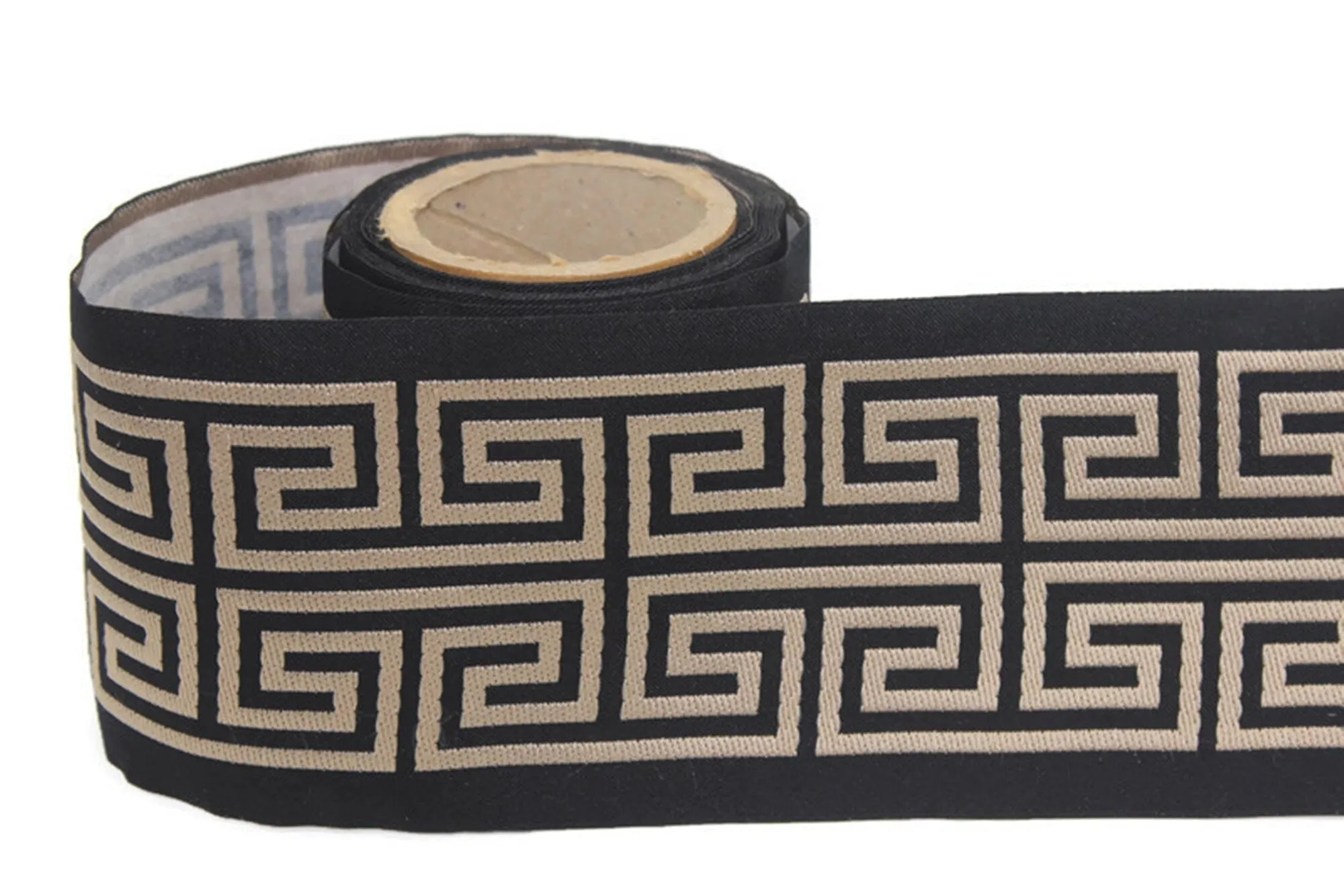 100 mm Elegant Greek Key Border, Curtain trims, Sewing Trim, drapery trim, Athena Chinoiserie ribbon Gimp Drapery, Home Decor 176 V11