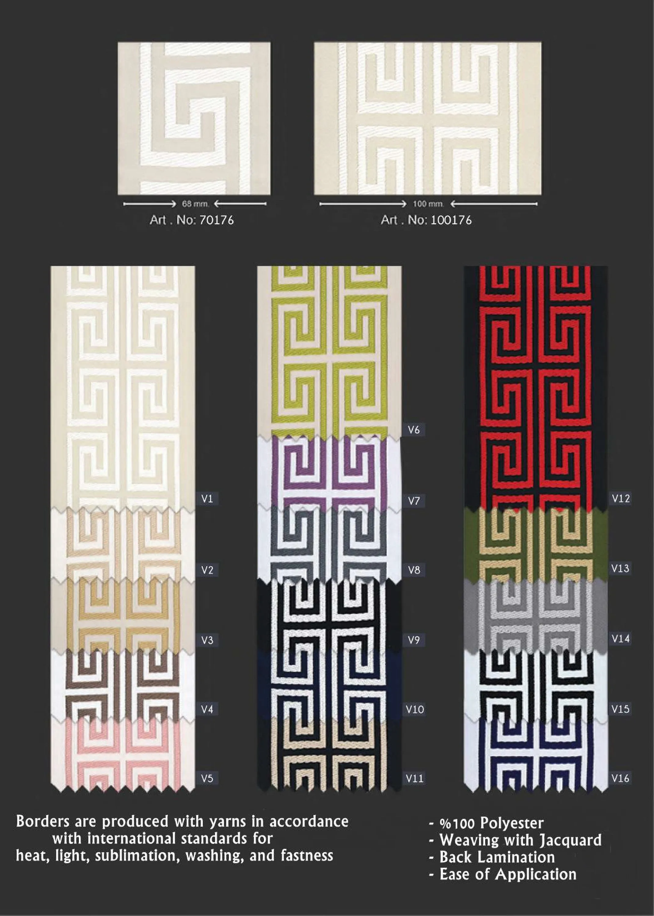 100 mm Elegant Greek Key Border, Curtain trims, Sewing Trim, drapery trim, Athena Chinoiserie ribbon Gimp Drapery, Home Decor 176 V8