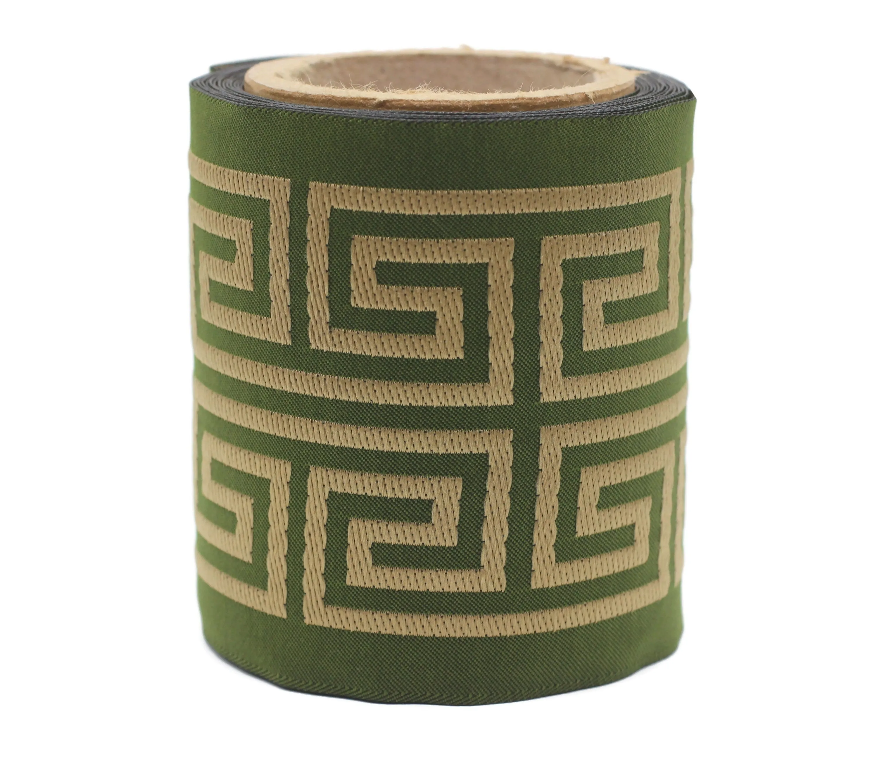 100 mm Green Elegant Greek Key Border, Curtain trims, Sewing Trim, drapery trim, Athena Chinoiserie ribbon Gimp Drapery, Home Decor 176 V13