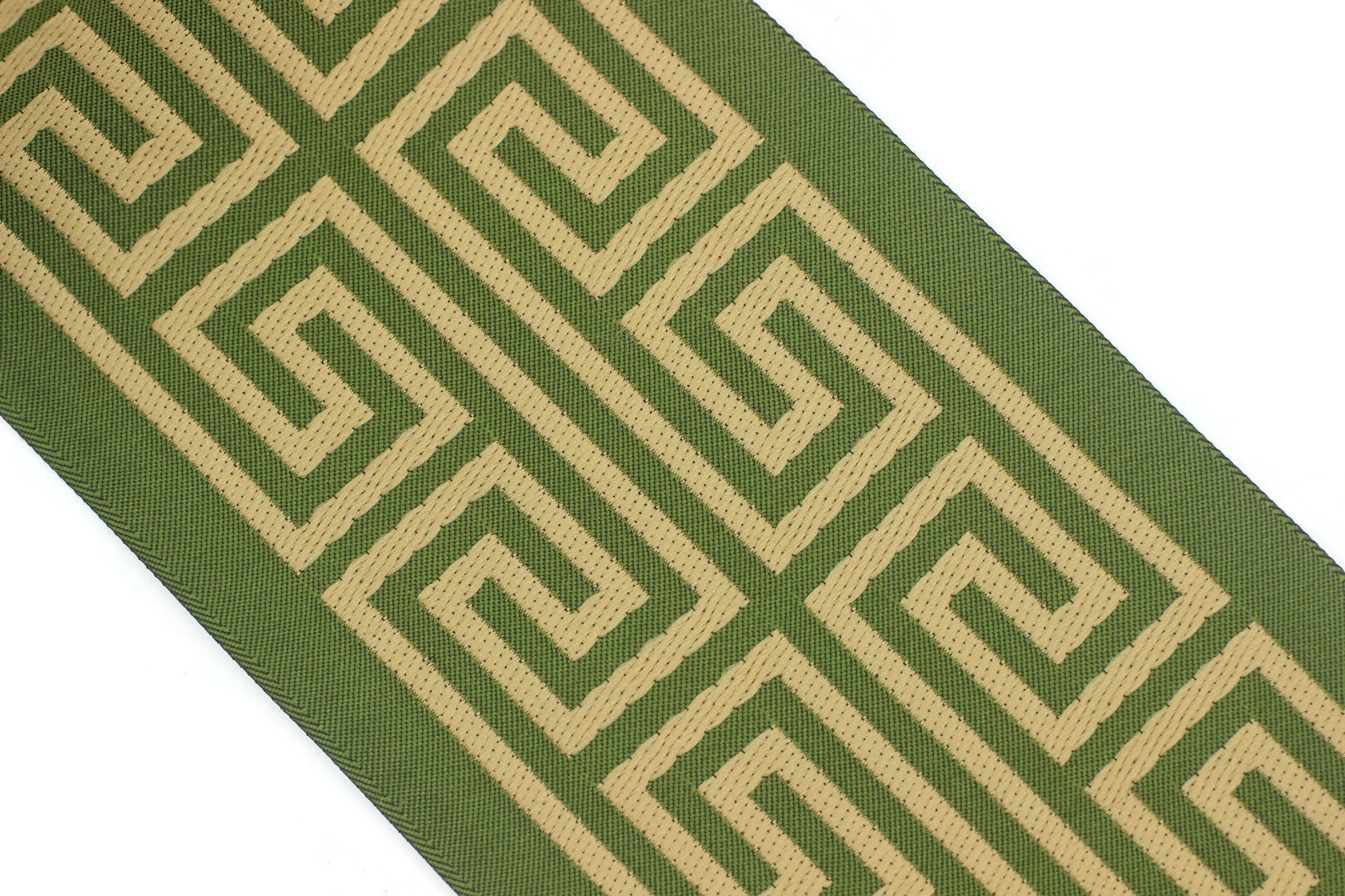 100 mm Green Elegant Greek Key Border, Curtain trims, Sewing Trim, drapery trim, Athena Chinoiserie ribbon Gimp Drapery, Home Decor 176 V13