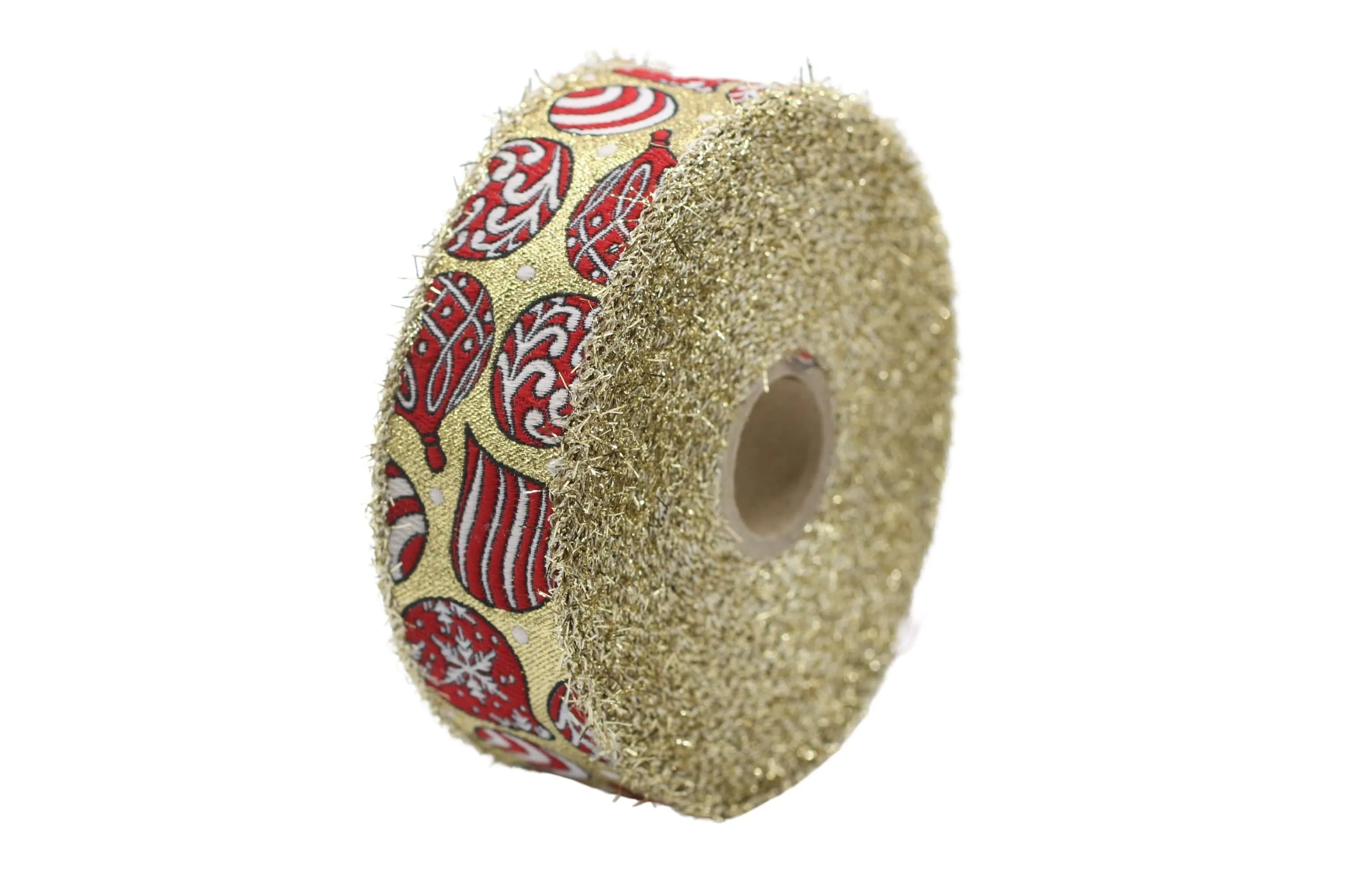 1.37 inch Metallic Gold Christmas Trim Tape, Embroidered Jacquard Ribbon, New Year trim, Christmas Decor Trim by the yard
