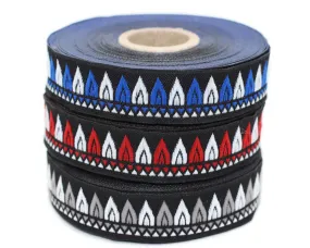 20 mm Tepee Ribbon  (0.78 inch) | Tepee trim | Jacquard trim | Fabric wide trims | Craft supplies | Vintage trim | 20277