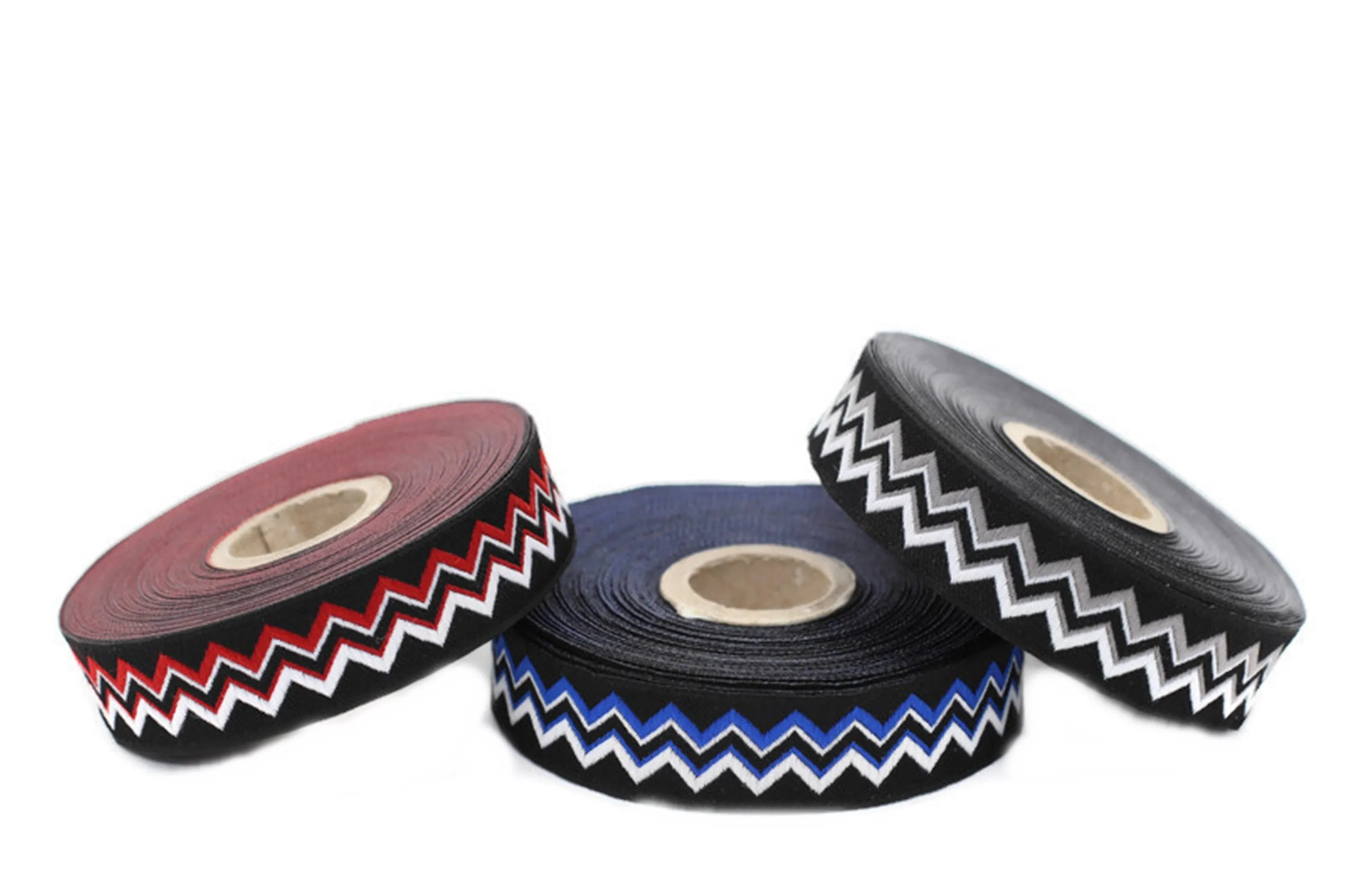 20 mm Zigzag Ribbon  (0.78 inch) | Zigzag trim | Jacquard trim | Fabric wide trims | Craft supplies | Vintage trim | 20278
