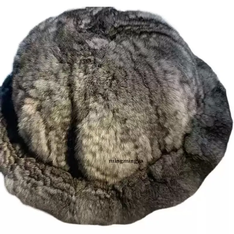 2023 high-luxury fur custom chinchilla series chinchilla blue purple fur hat thickened high-density female fisherman autumn and winter