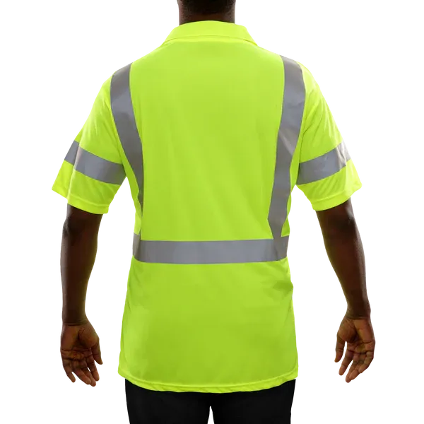 304STLM Hi-Vis Lime Birdseye Polo Shirt