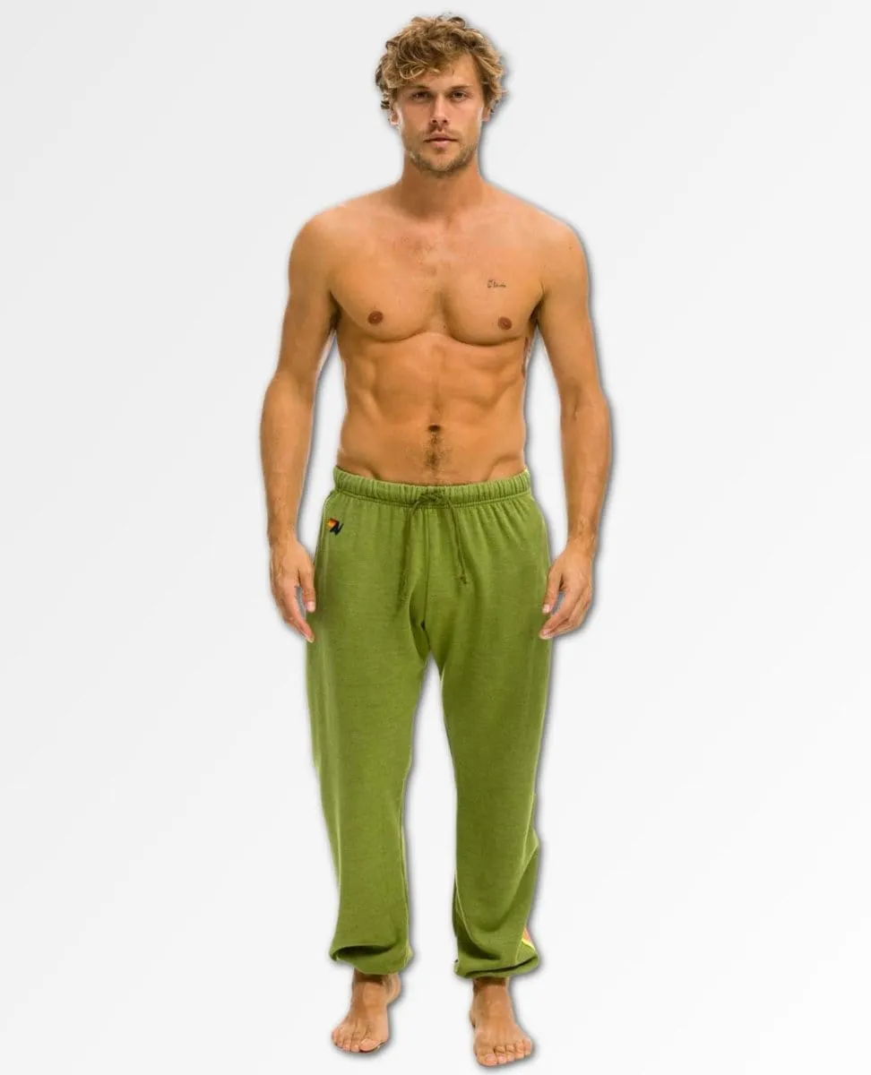 5 Stripe Neon Rainbow Sweatpants Jungle Green Unisex