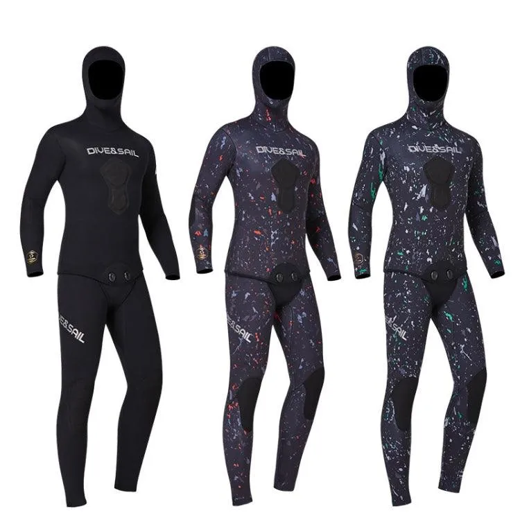 5mm Thermal Hooded Diving Suit with Split Design for All-Season Water Sports