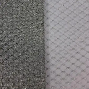 9" Silver Metallic Russian Veiling