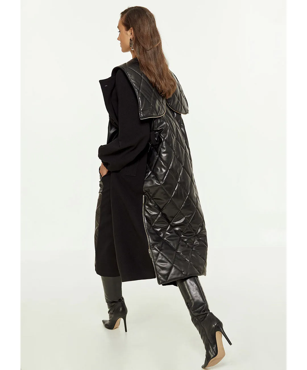 Access Fashion Clara Hooded Coat - Black
