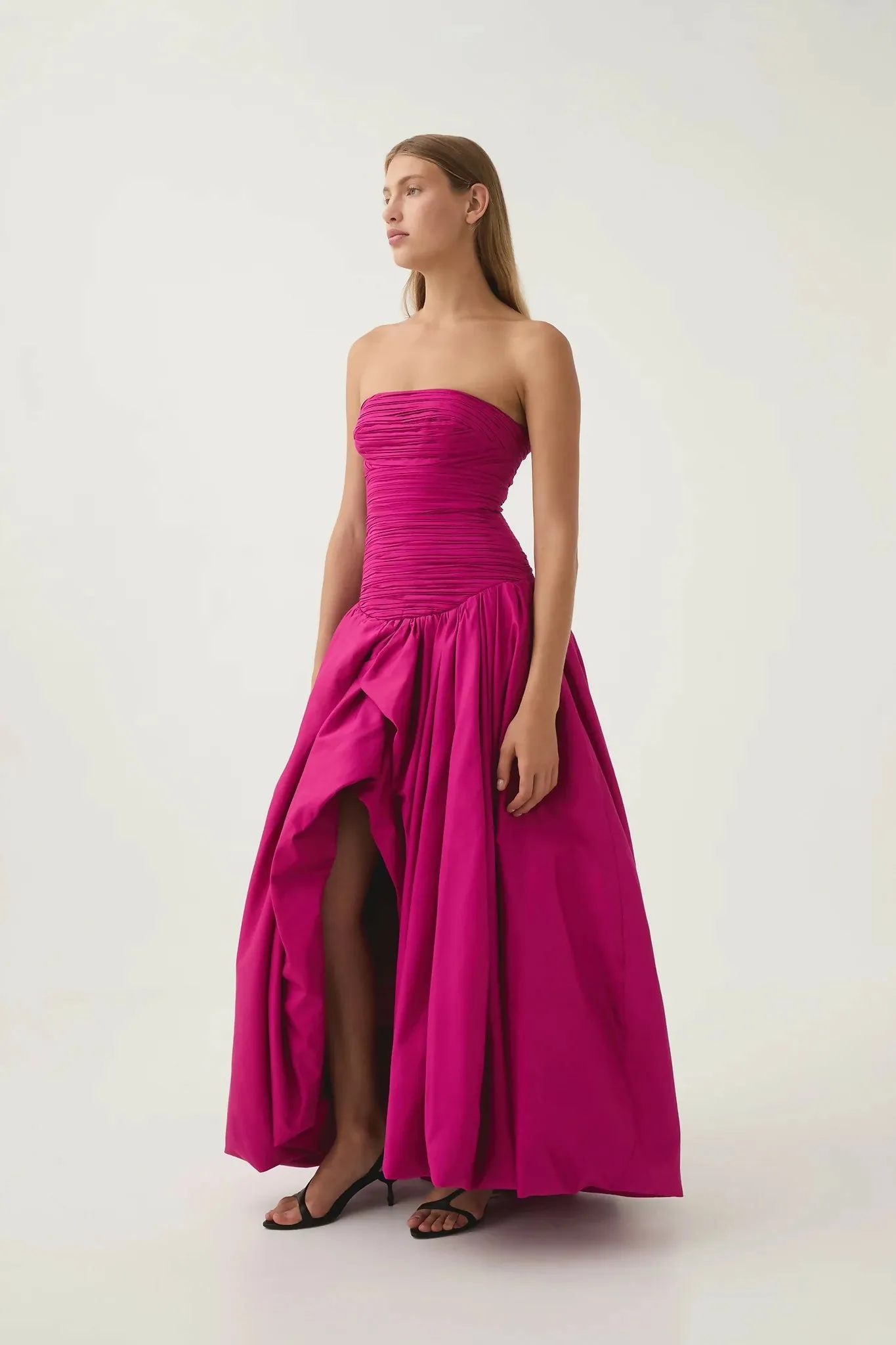 Aje Violette Bubble Hem Maxi Dress in Deep Magenta Size 6