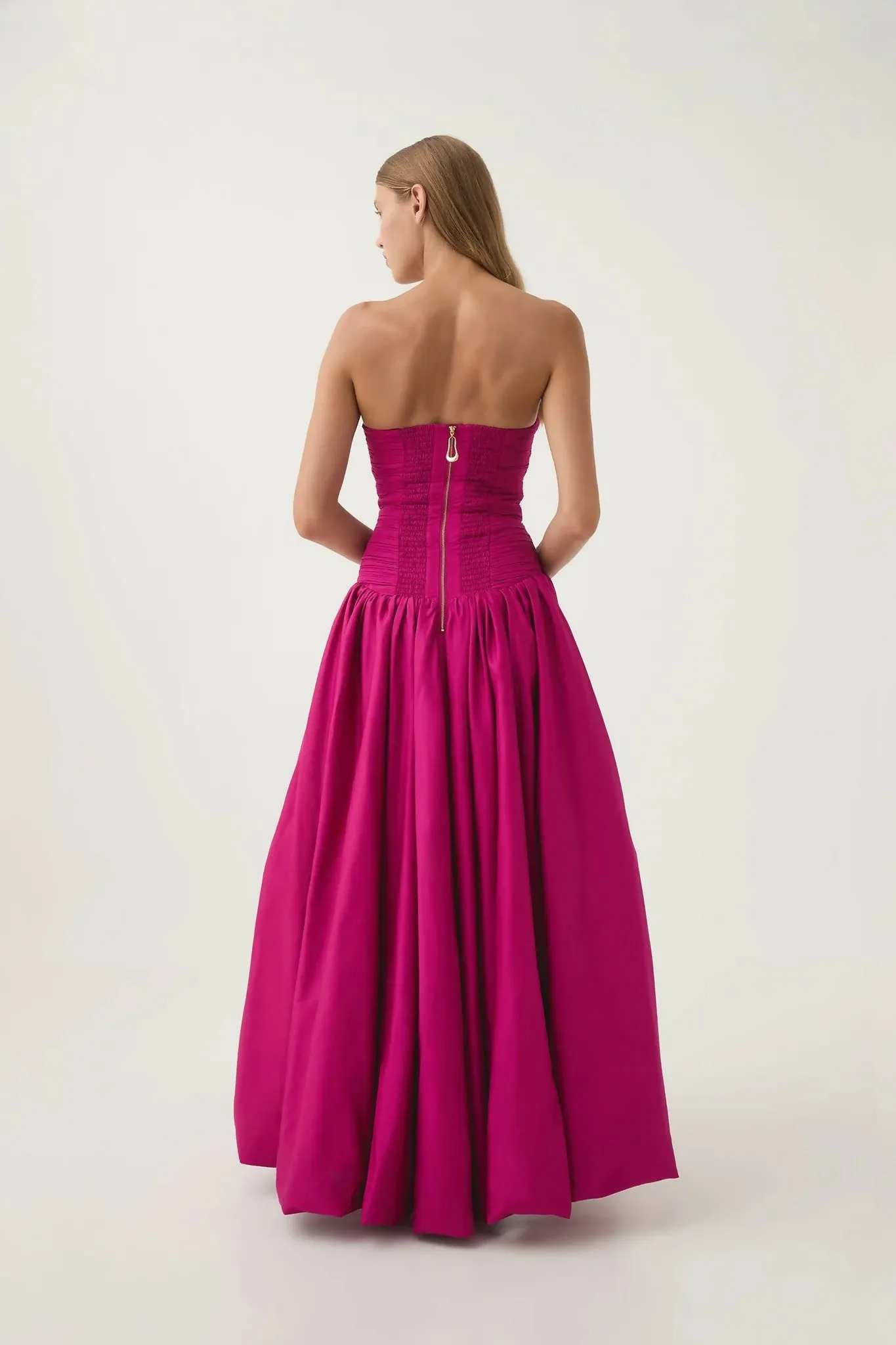 Aje Violette Bubble Hem Maxi Dress in Deep Magenta Size 6
