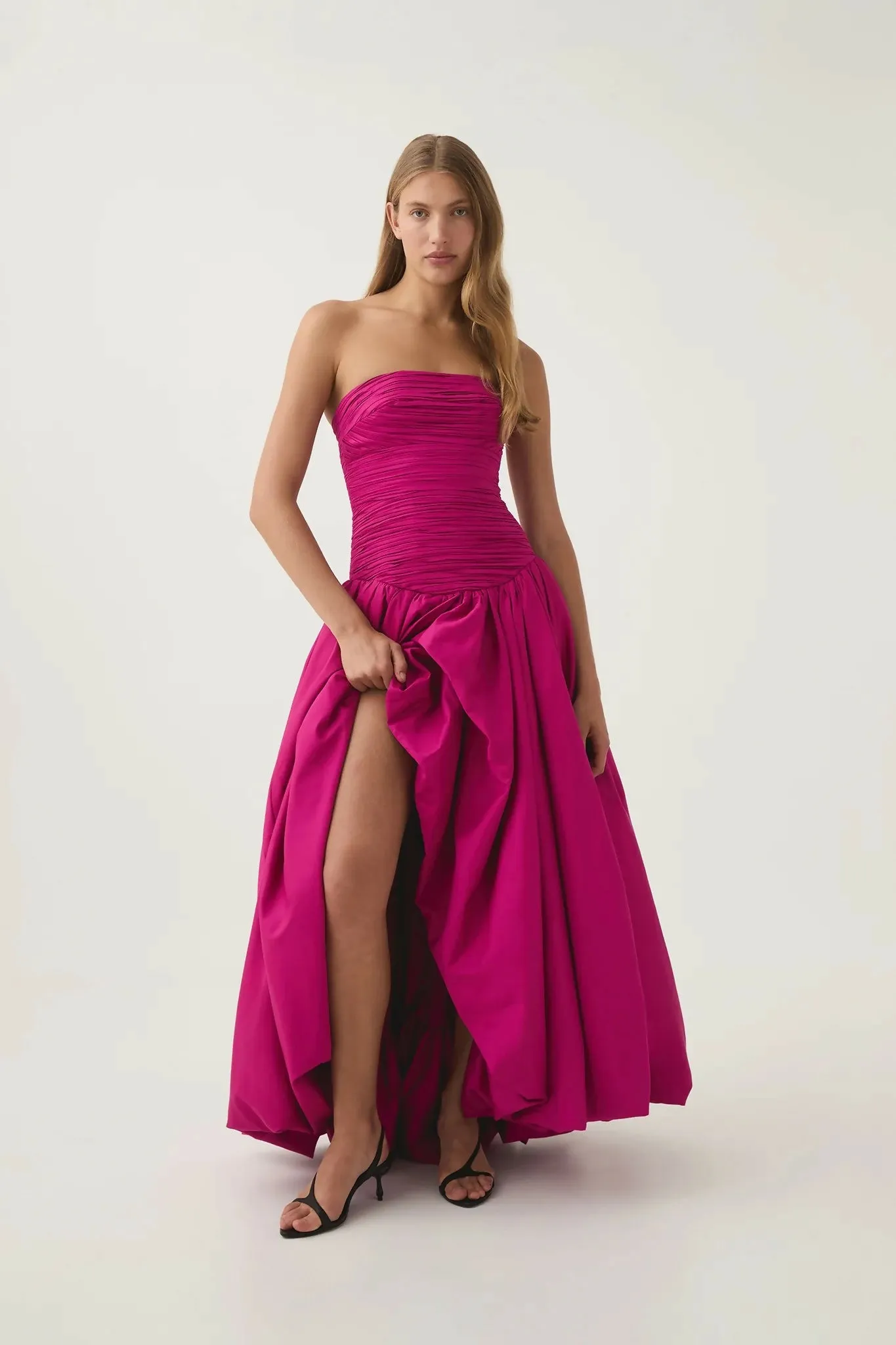 Aje Violette Bubble Hem Maxi Dress in Deep Magenta Size 6