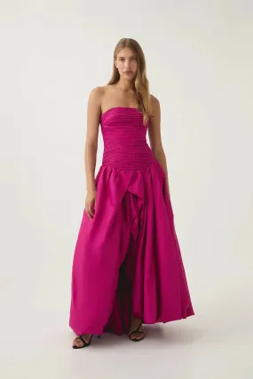 Aje Violette Bubble Hem Maxi Dress in Deep Magenta Size 6