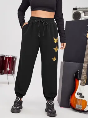 Animal Pocket High Waist Long Plus Size Sweatpants