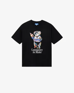 ART MARKET BEAR T-SHIRT - BLACK