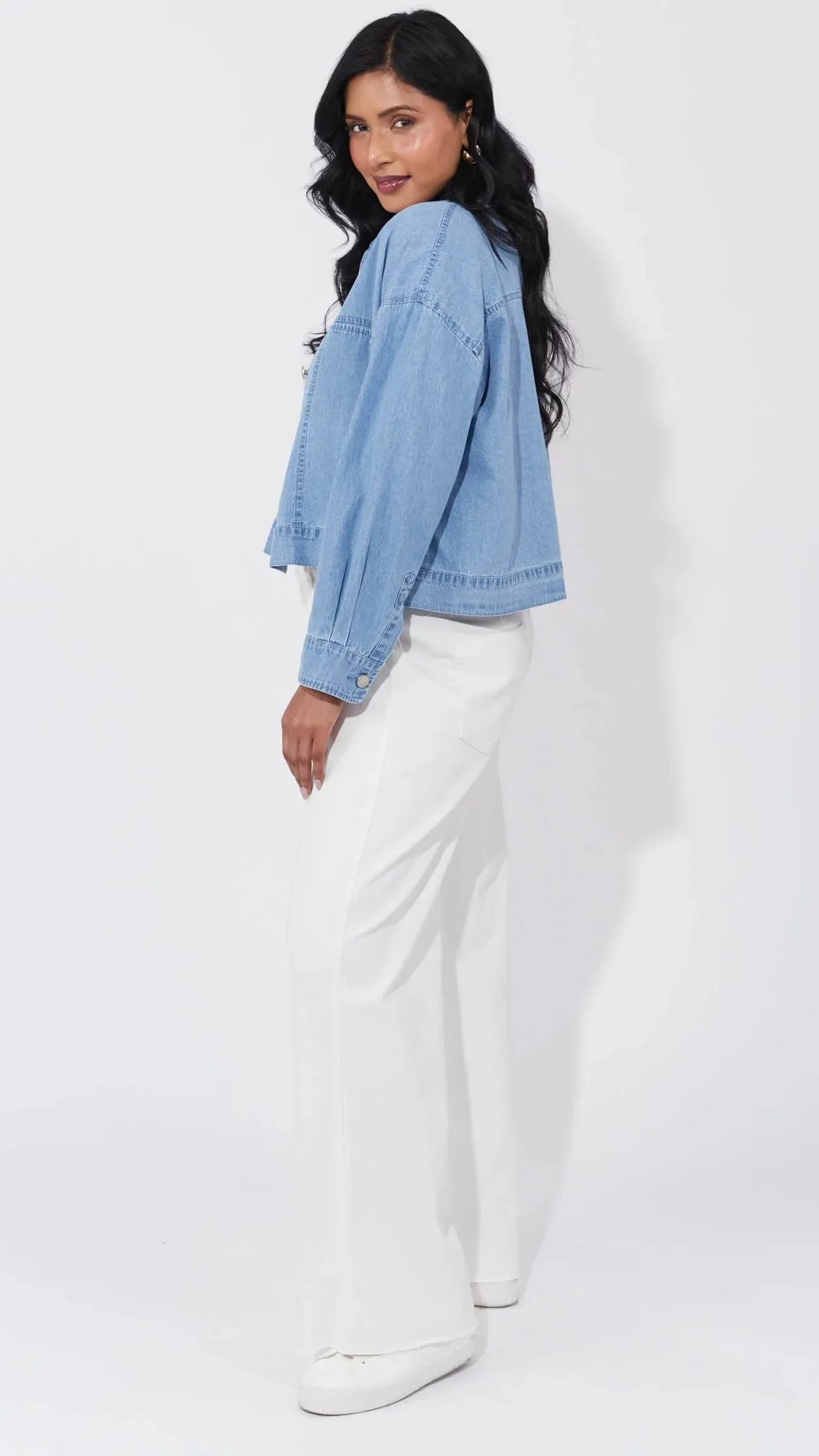 Austin Denim Crop Jacket  Denim