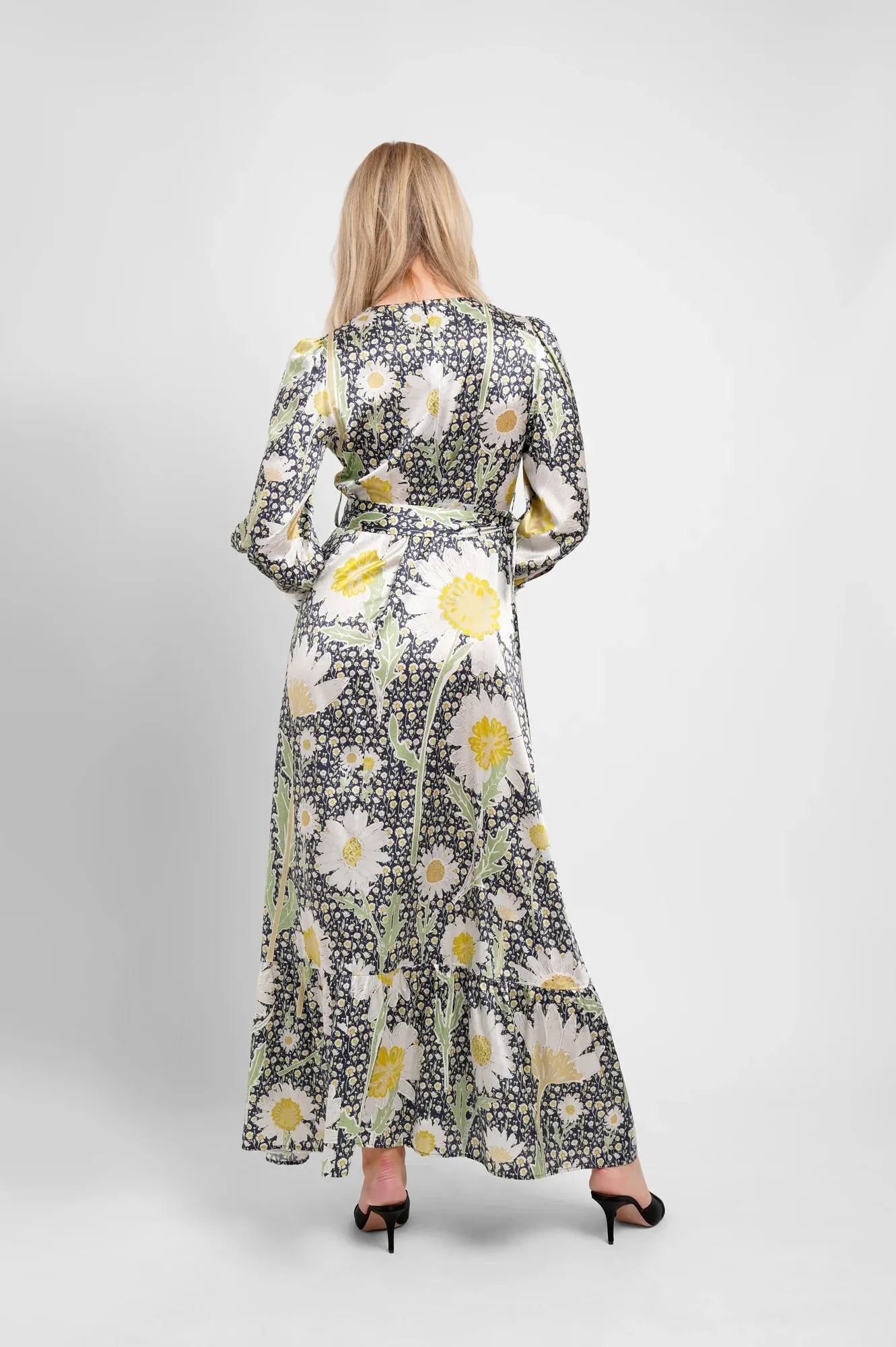 Belted Maxi Dress Daisies