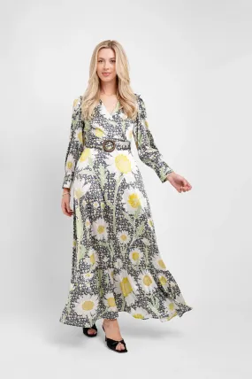 Belted Maxi Dress Daisies