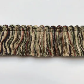 Black and Khaki High Quality Decorative Brush Fringe Trim by the yard