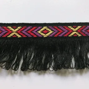 Black and Red High Quality Decorative Loop Fringe Trim by the yard