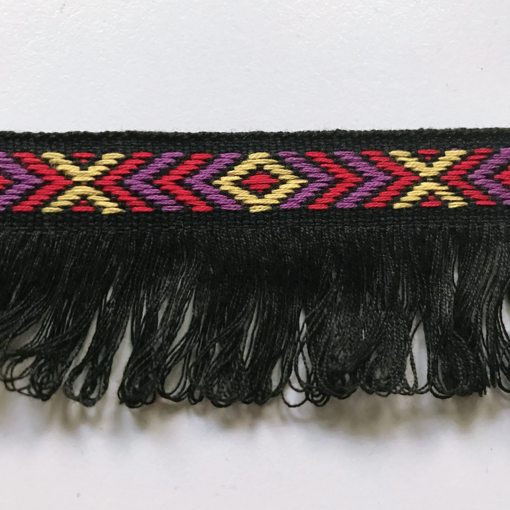 Black and Red High Quality Decorative Loop Fringe Trim by the yard