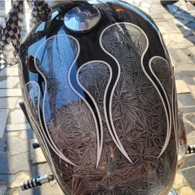 BLACK FLAMES SILVER 3D CRYSTAL - FXBB