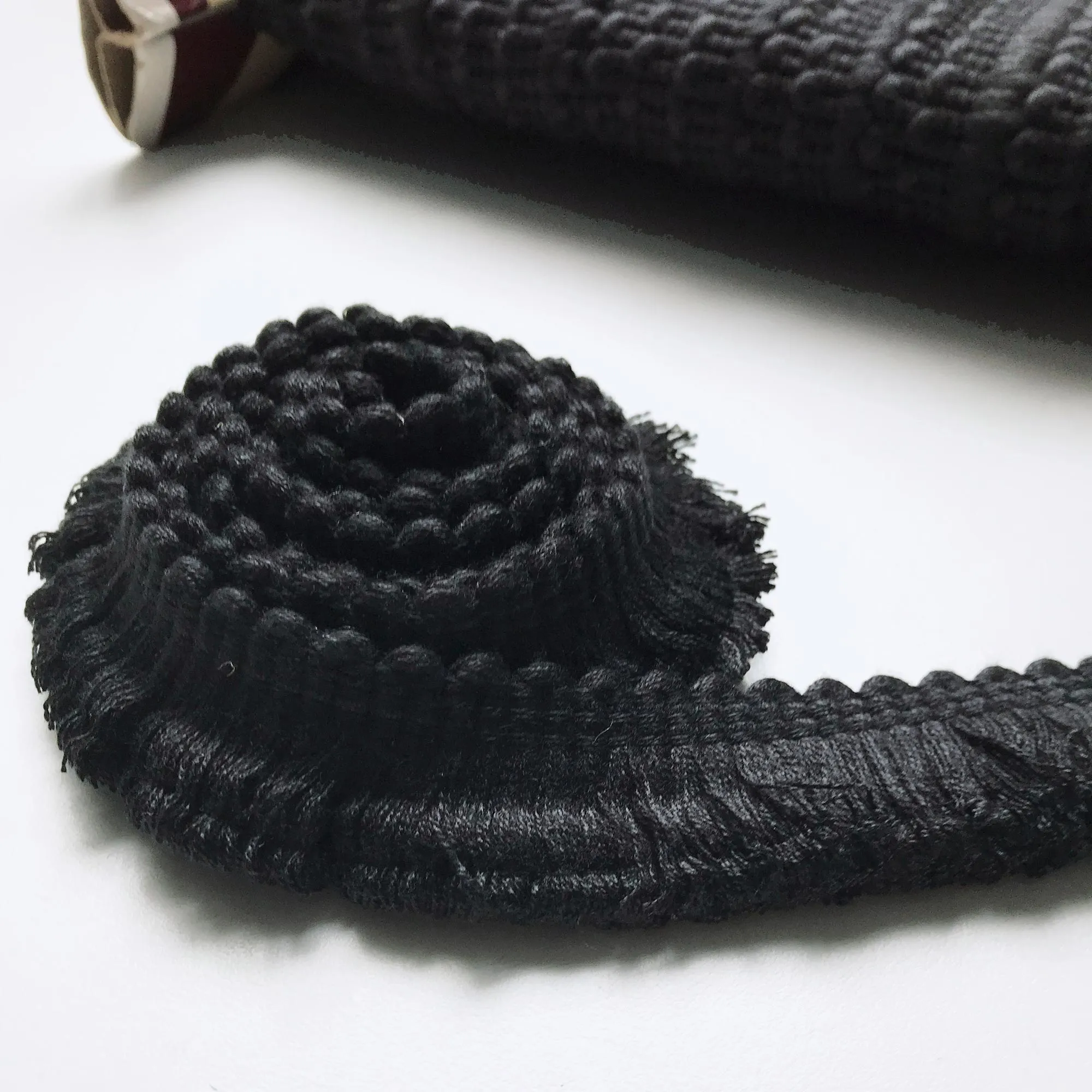 Black High Quality Decorative Brush Fringe Trim by the yard