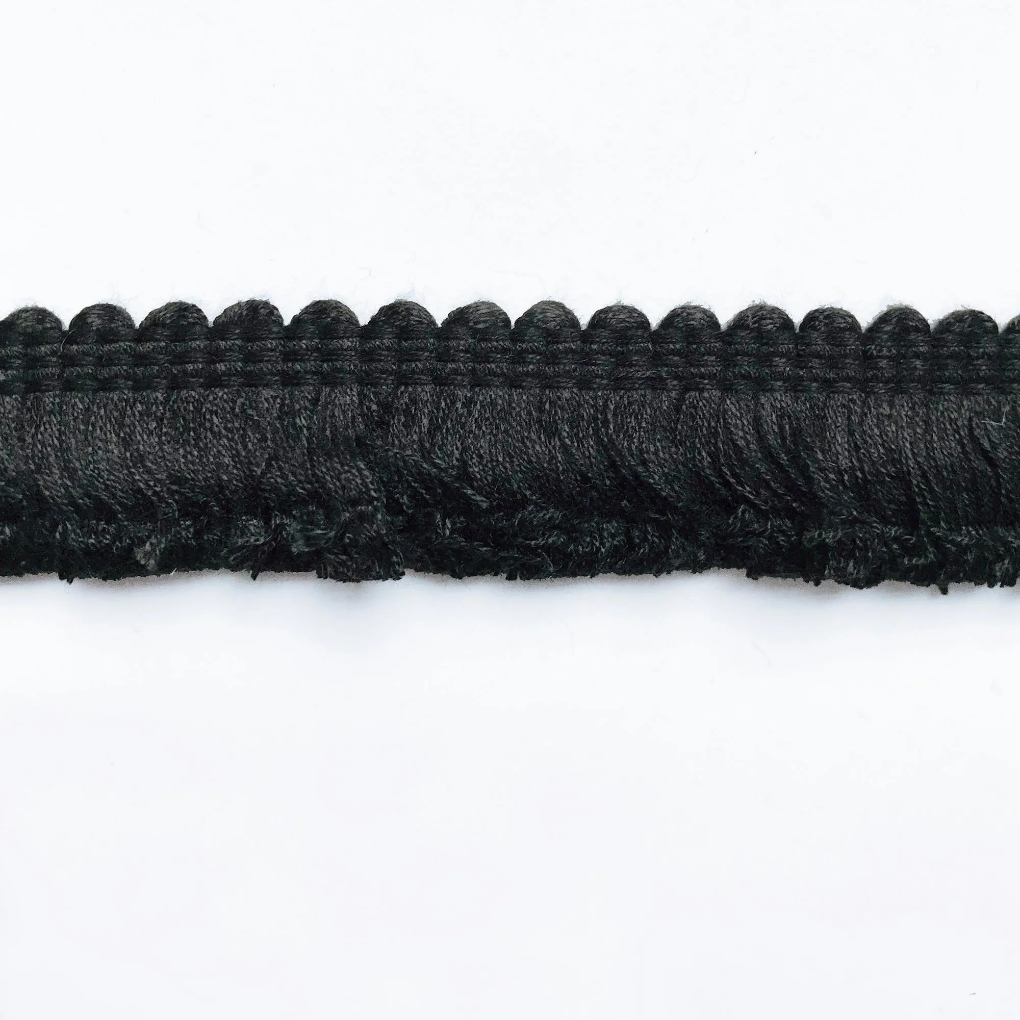 Black High Quality Decorative Brush Fringe Trim by the yard