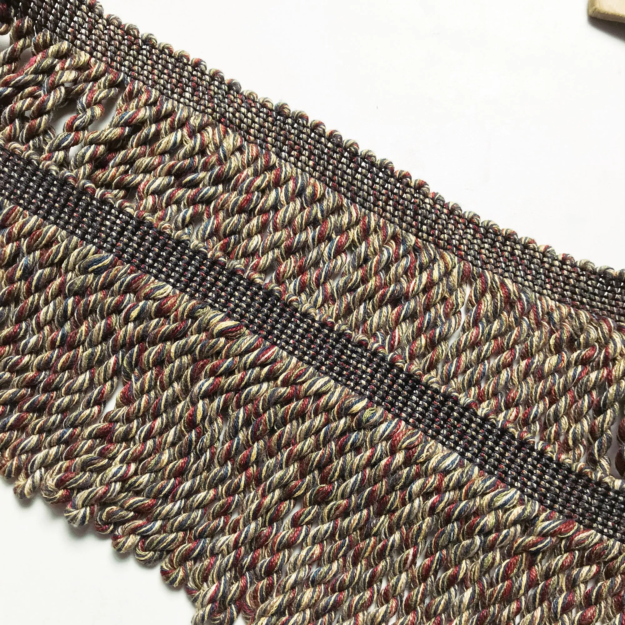 Blue and Maroon High Quality Decorative Bullion Fringe Trim by the yard