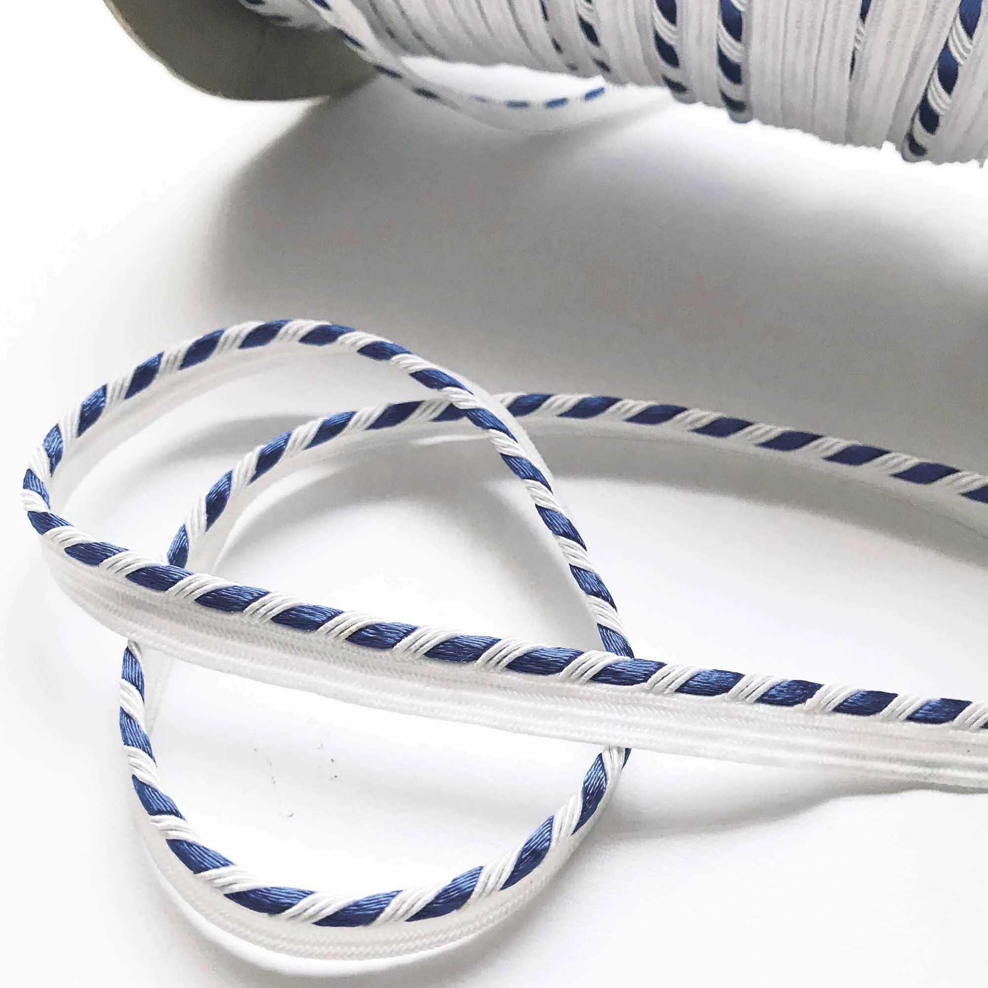 Blue and White High Quality Decorative Lip Cord Trim by the yard