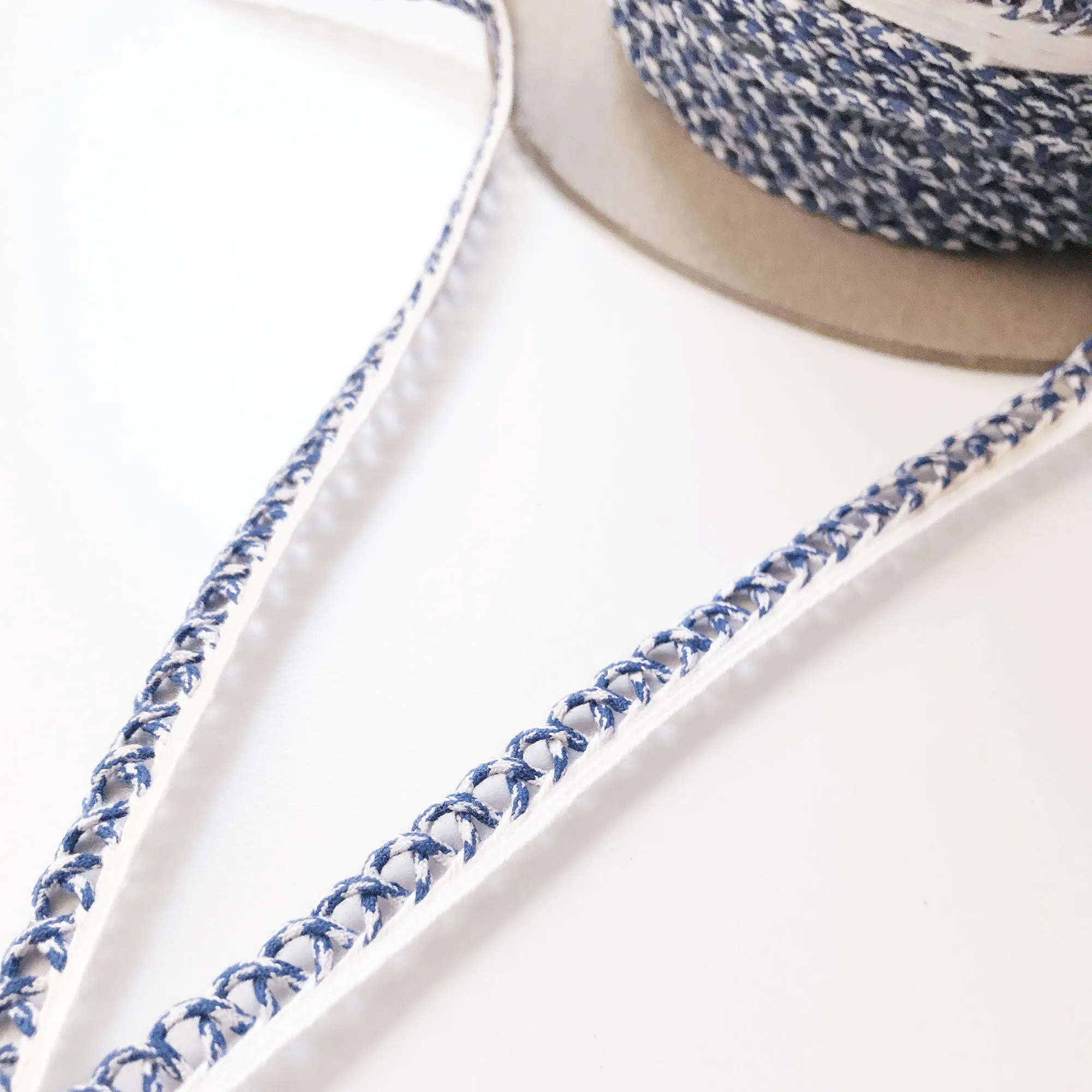 Blue and White High Quality Decorative Loop Trim by the yard
