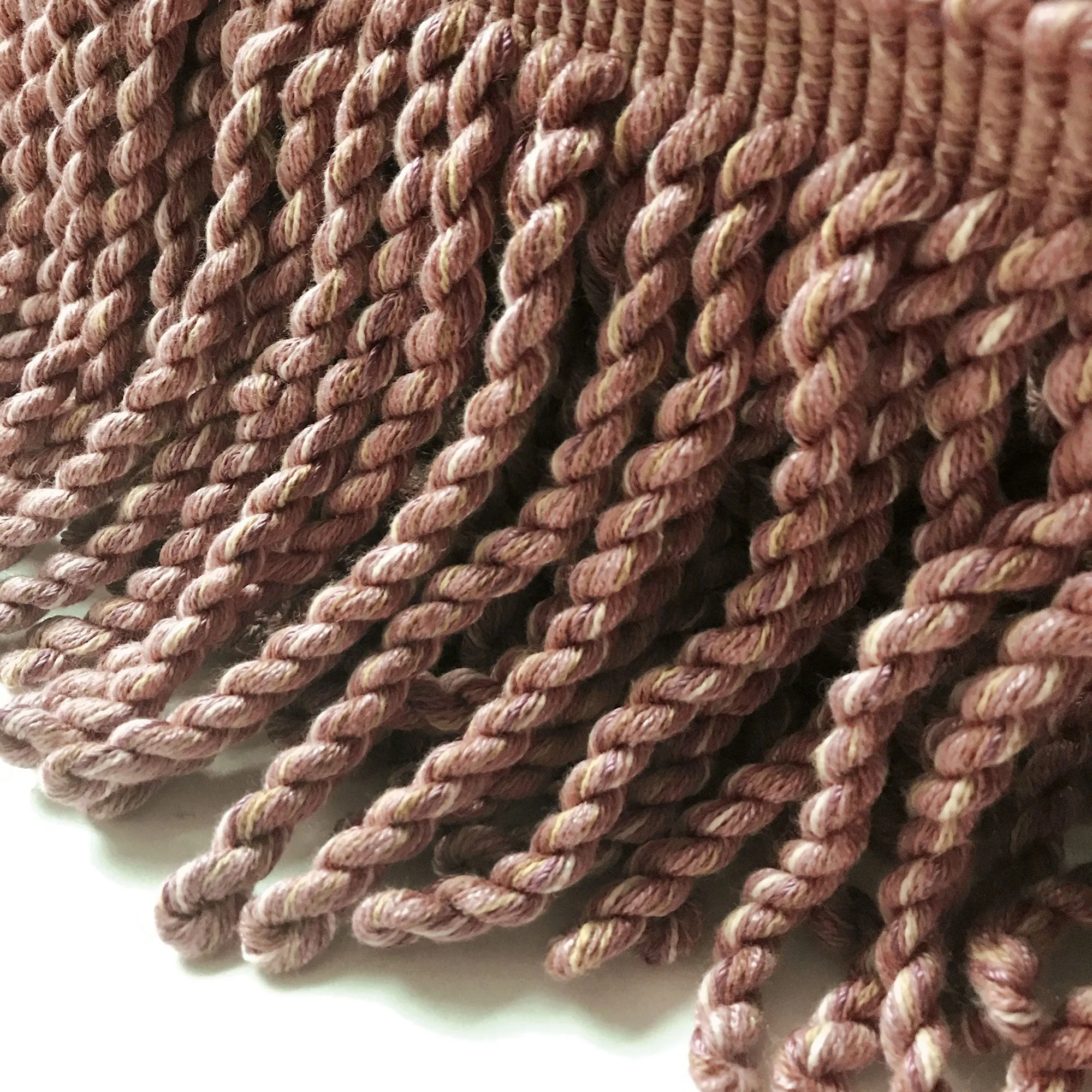 Blush Pink and Lime High Quality Decorative Bullion Fringe Trim by the yard