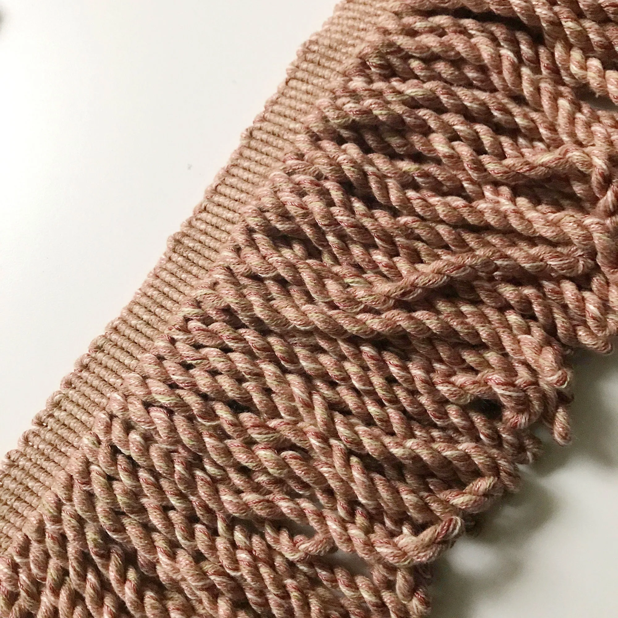 Blush Pink and Lime High Quality Decorative Bullion Fringe Trim by the yard
