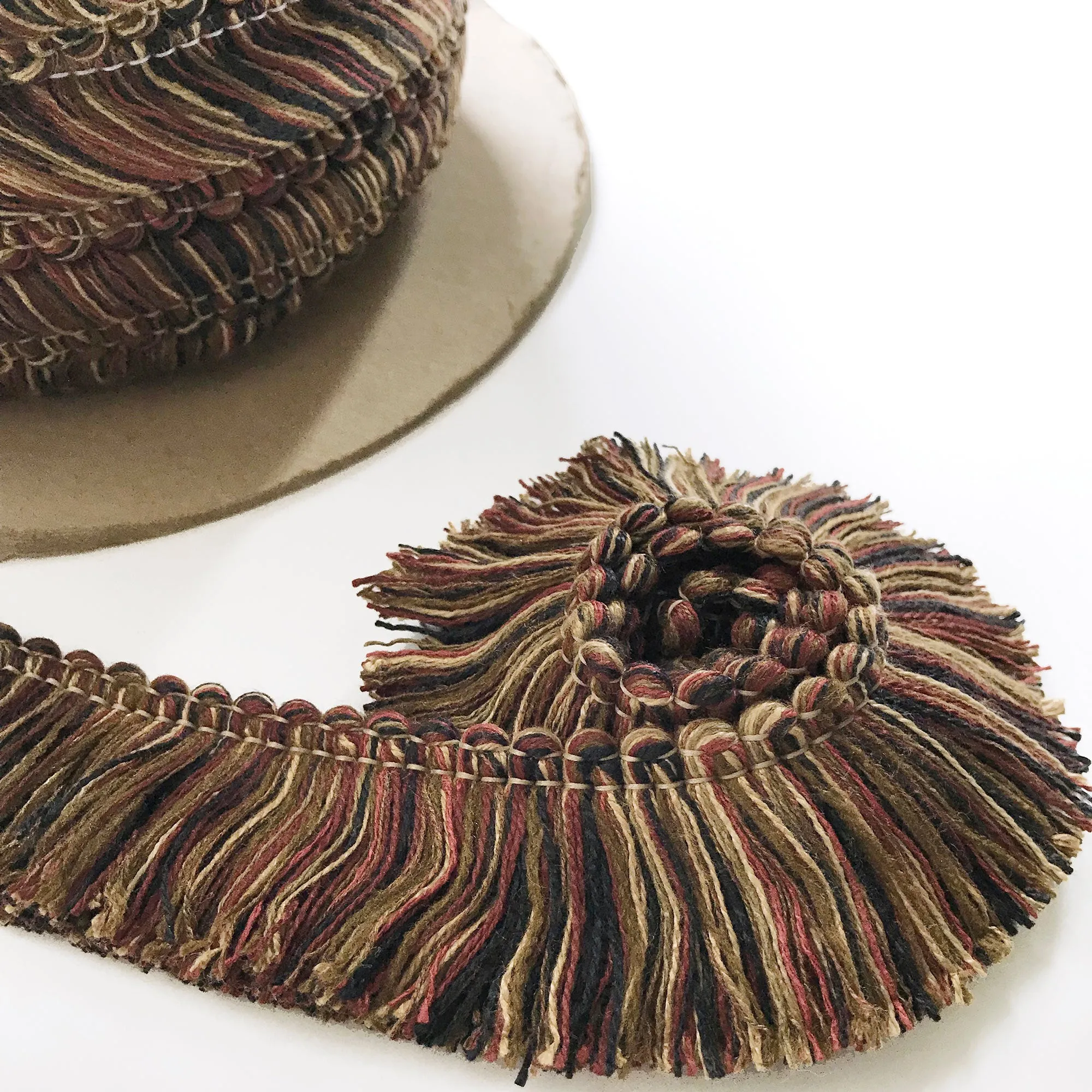Brown and Black High Quality Decorative Brush Fringe Trim by the yard