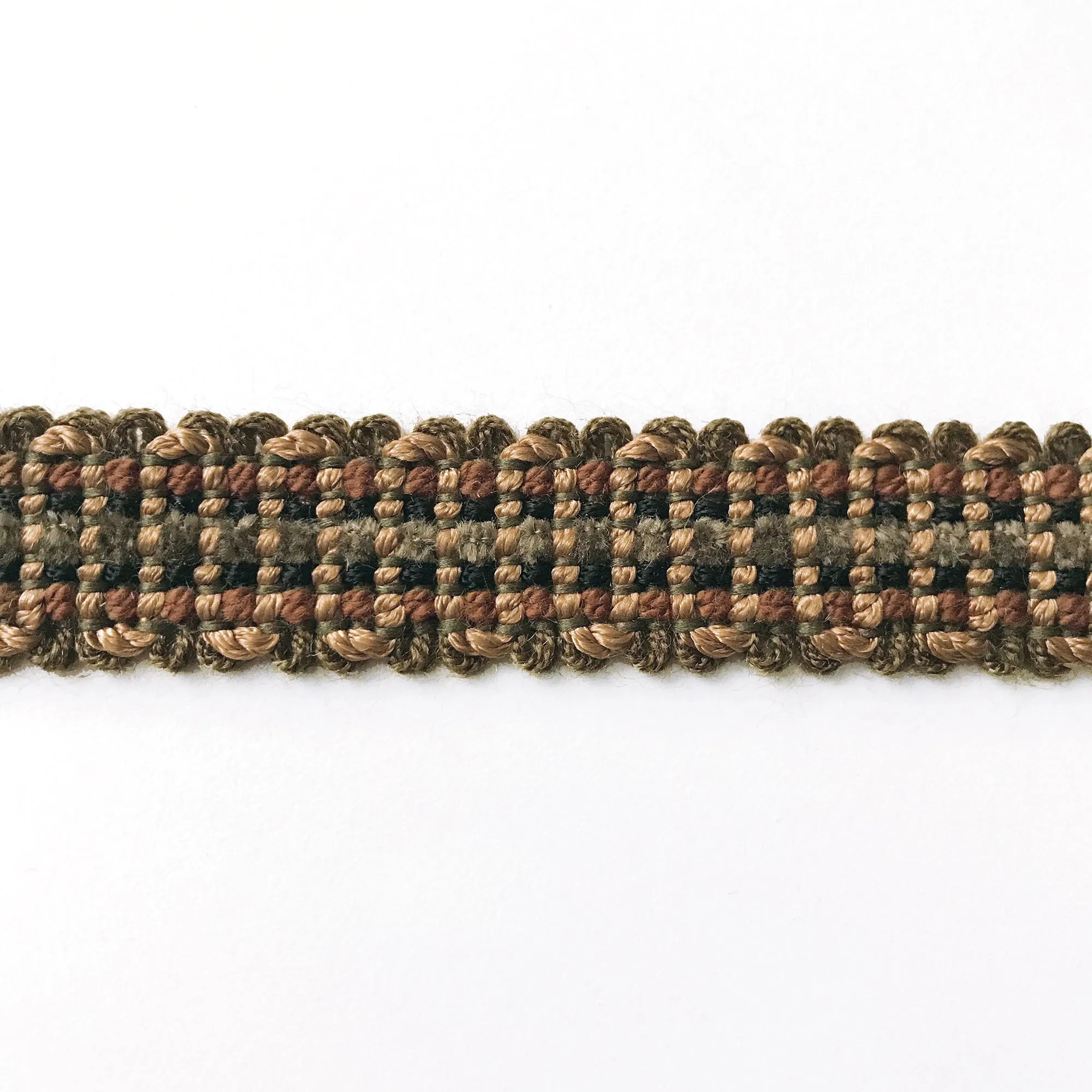 Brown and Forest Green High Quality Decorative Gimp Trim by the yard