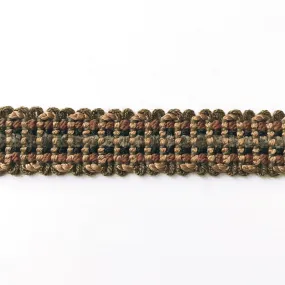 Brown and Forest Green High Quality Decorative Gimp Trim by the yard