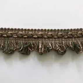Brown and Forest Green High Quality Decorative Loop Fringe Trim by the yard