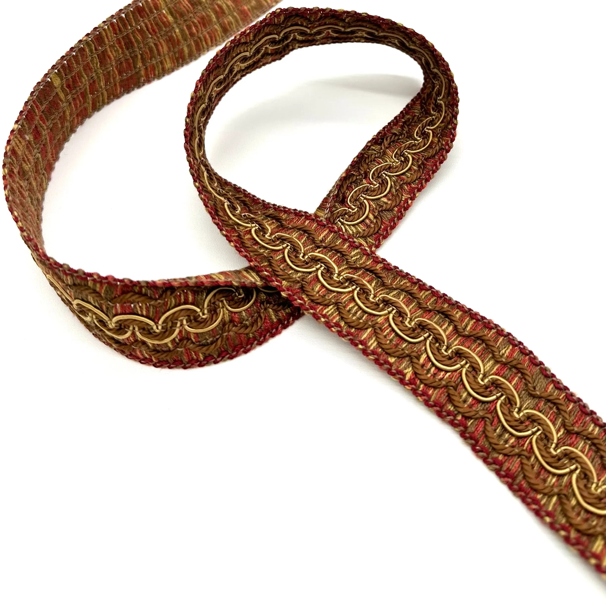 Brown and Red High Quality Decorative Border Trim by the yard