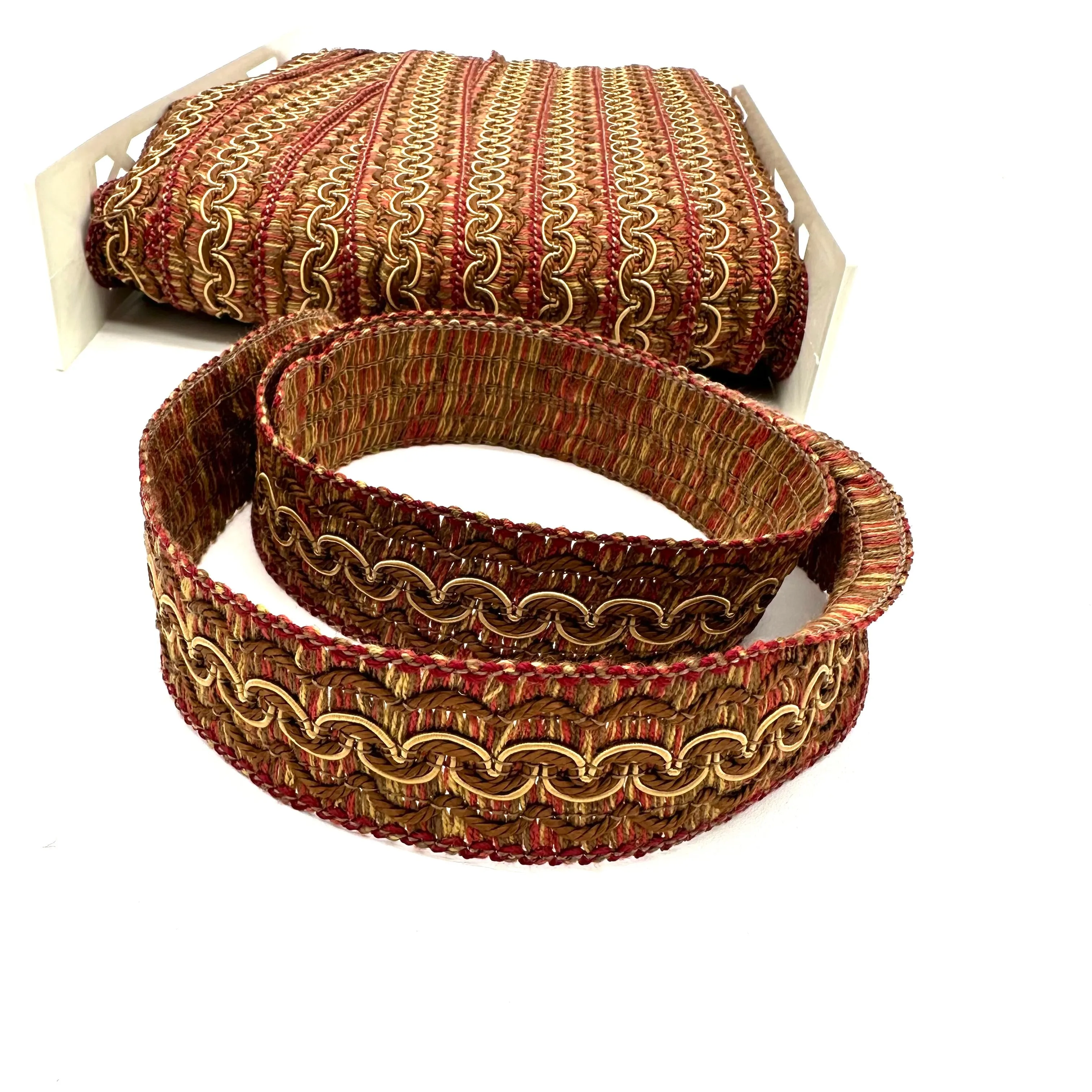 Brown and Red High Quality Decorative Border Trim by the yard