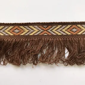 Brown and Yellow High Quality Decorative Brush Fringe Trim by the yard