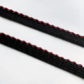 Burgundy and  Black High Quality Decorative Lip Cord Trim by the yard