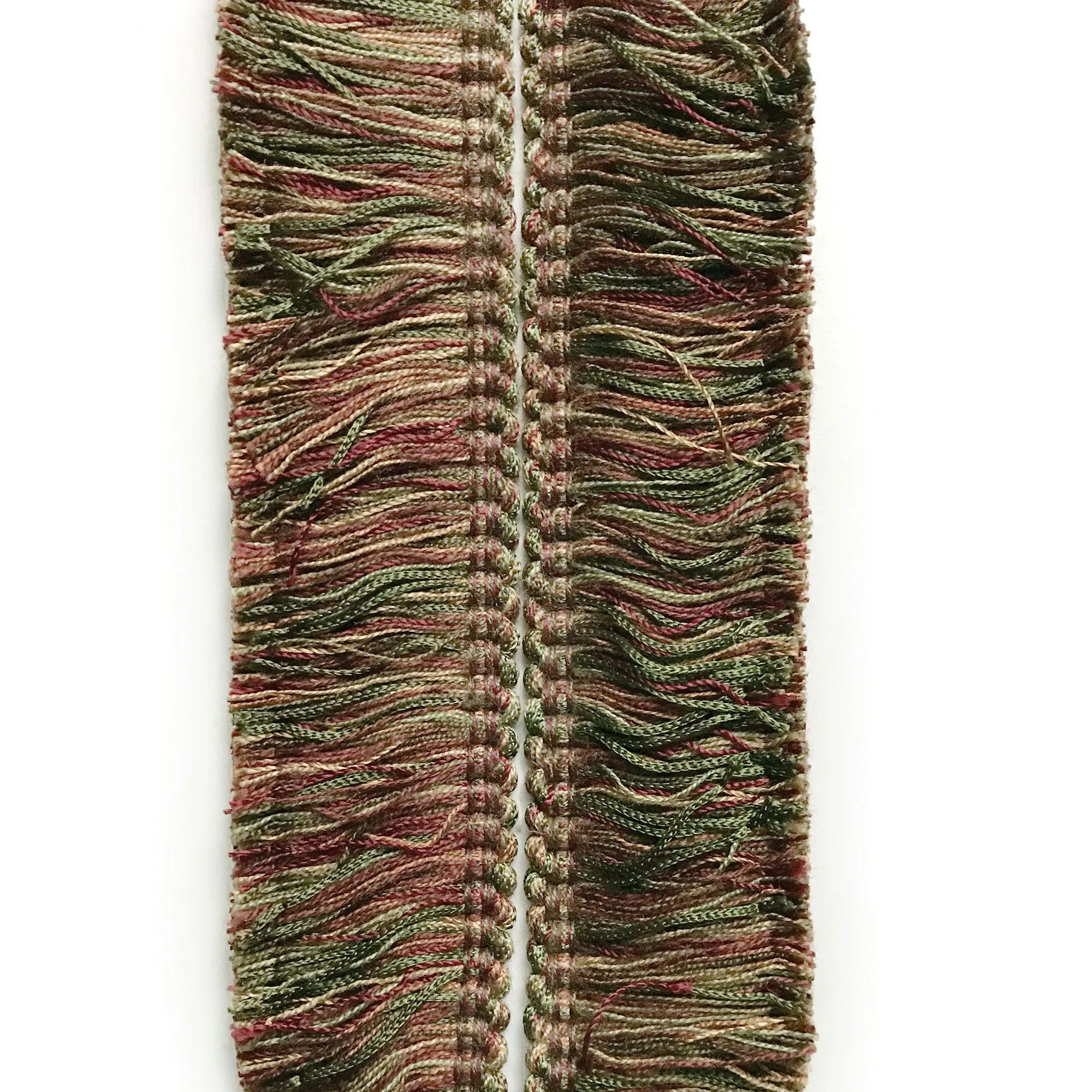 Burgundy and Olive Green High Quality Decorative Brush Fringe Trim by the yard