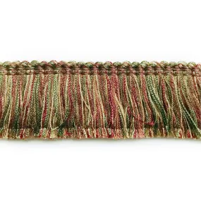Burgundy and Olive Green High Quality Decorative Brush Fringe Trim by the yard