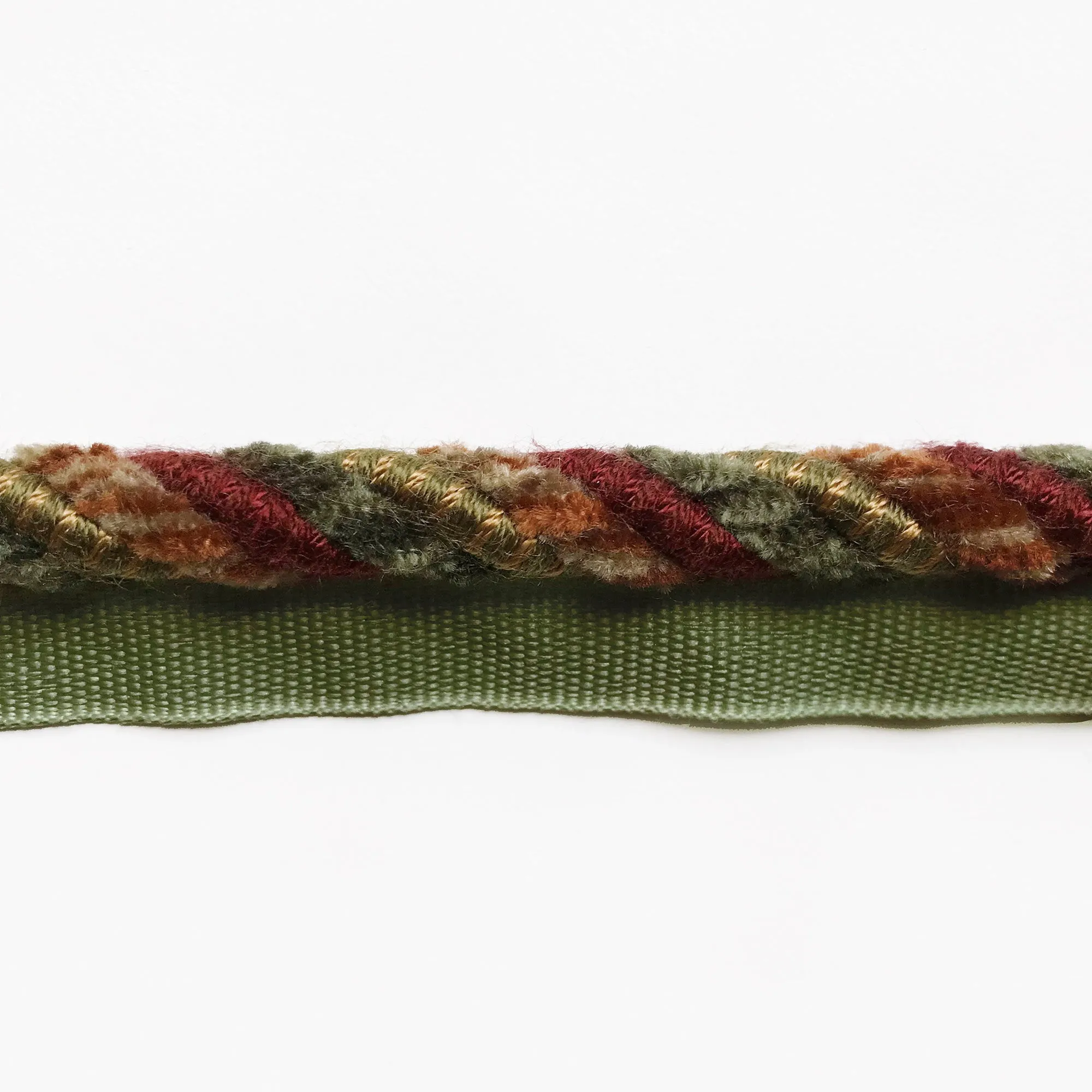 Burgundy and Olive Green High Quality Decorative Lip Cord Trim by the yard