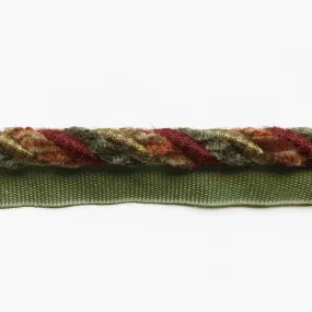 Burgundy and Olive Green High Quality Decorative Lip Cord Trim by the yard