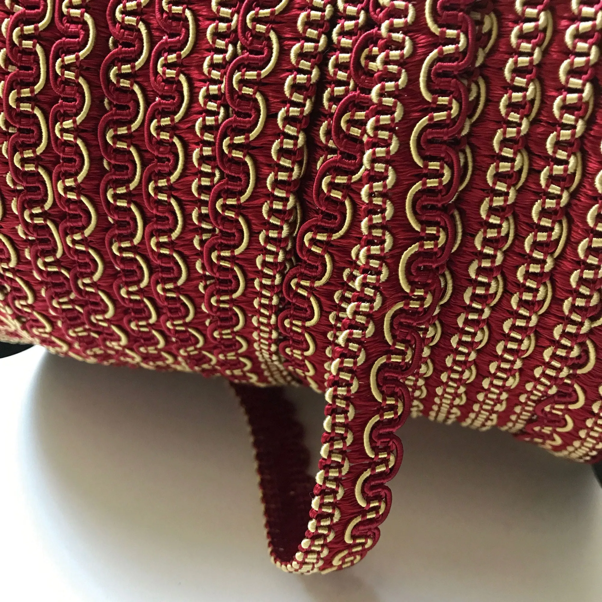 Burgundy and Yellow High Quality Decorative Gimp Trim by the yard