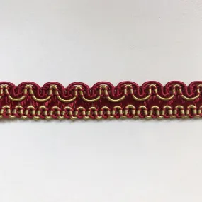 Burgundy and Yellow High Quality Decorative Gimp Trim by the yard