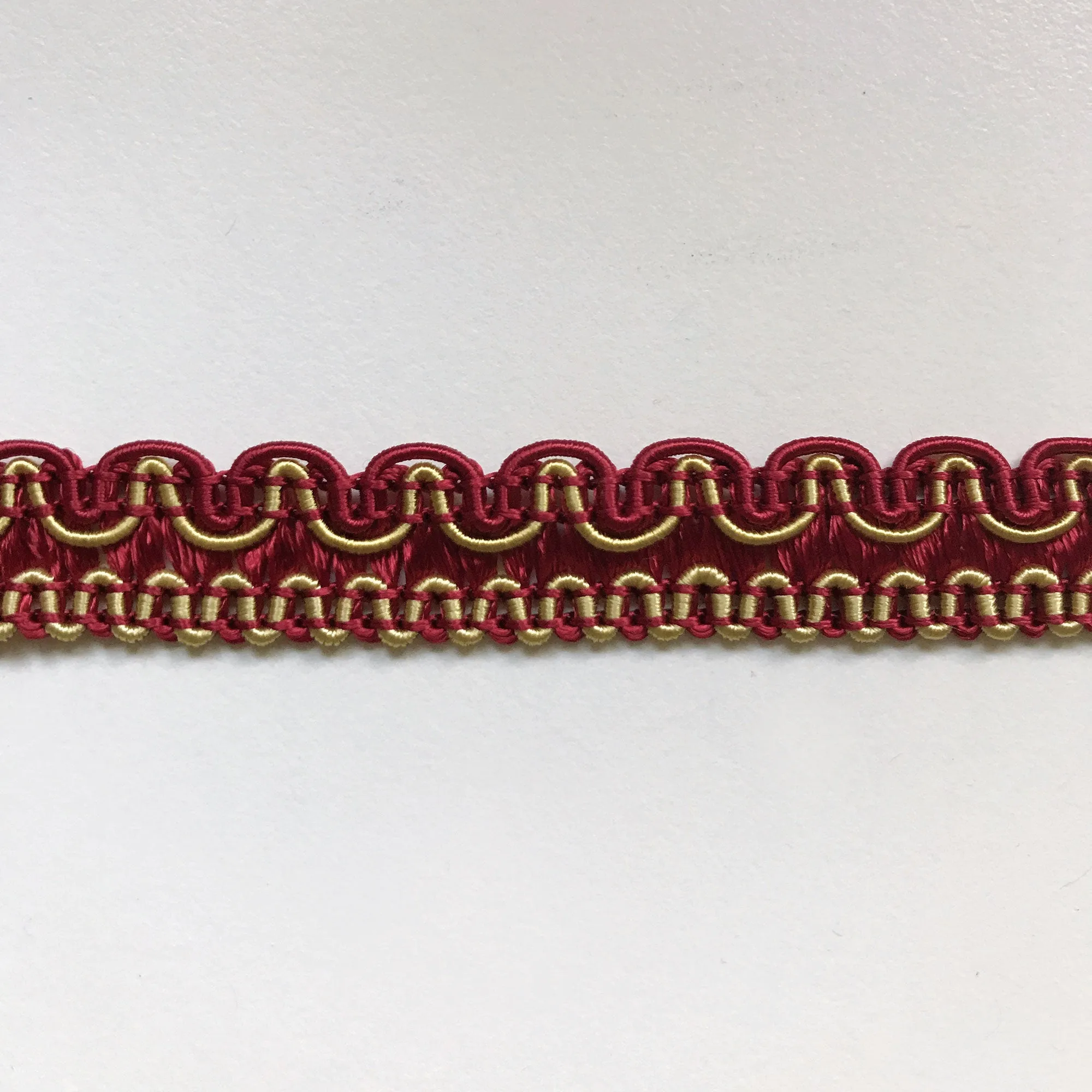 Burgundy and Yellow High Quality Decorative Gimp Trim by the yard